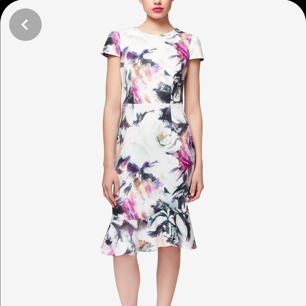 White floral dress by Betsey Johnson. New w/tags